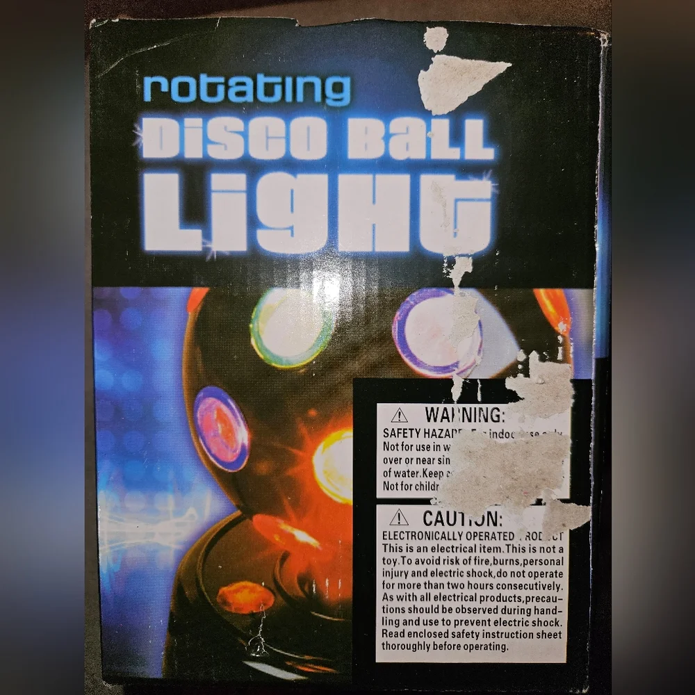 NEW Rotating Disco Ball Light - Black with Multi Colored Lenses. PLUG-IN.